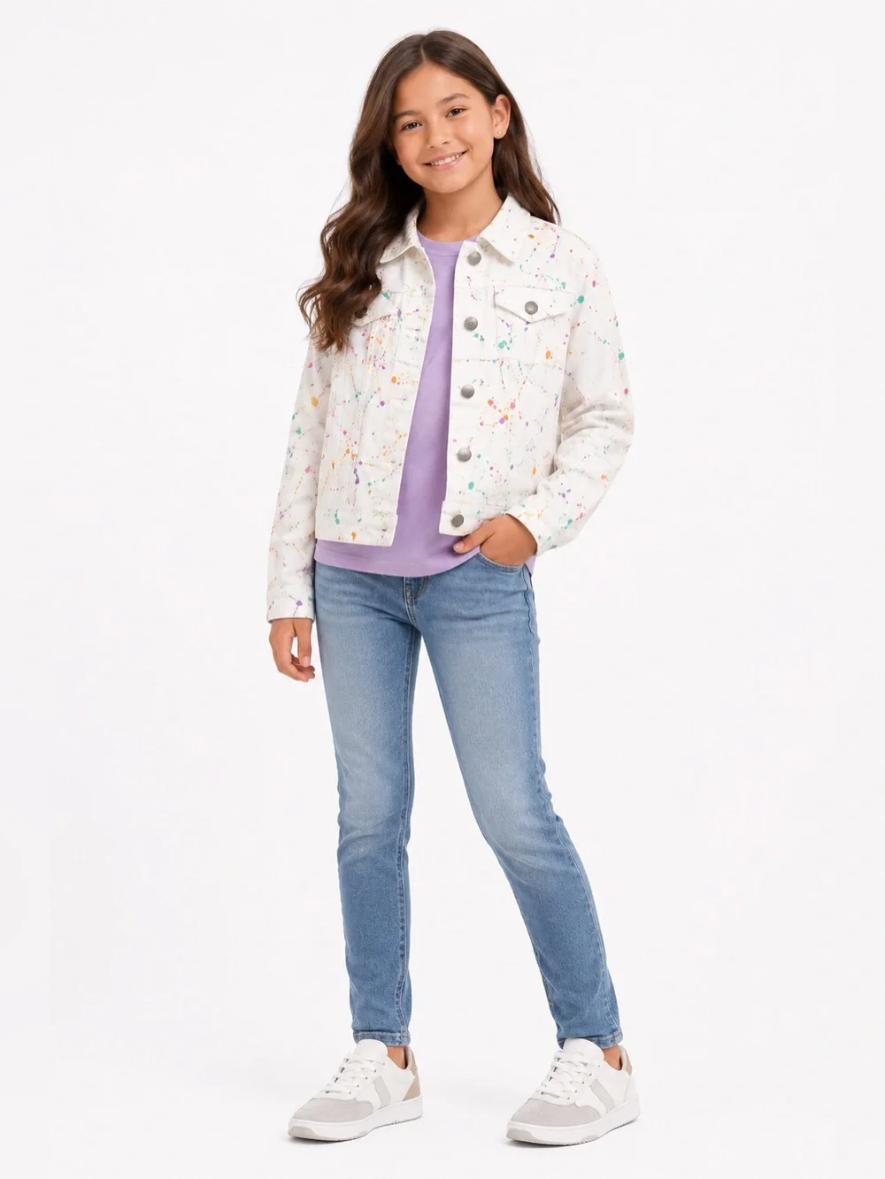 Cat & Jack Multicolor Splatter Jean Jacket